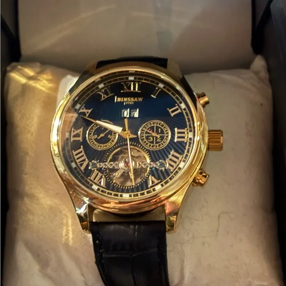 Gold and Black Binssaw Watch - Picture 1 of 3